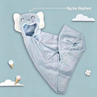 Serviette de Bain à Capuche pour Bébé en Polaire Corail Brodé, Grande Taille, Épaisse, Très Absorbante, Douce et Confortable, Motif Uni, Vente en Gros