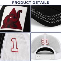 Gorra Trucker Personalizada con Parche de Elefante, Gorra Deportiva con Malla Trasera y Cierre a Presión, Número de Jersey, Estilo Béisbol Vintage Universitario, Venta al por Mayor