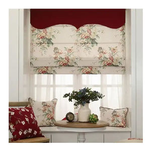 Venta al por mayor de tela ciega romana de lino estilo europeo cortinas romanas persianas blancas con ribete negro - Product Image 6