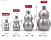 Mini gourde en acier inoxydable 304, 250ml/500ml/1500ml, vide, portable, pour extérieur et usage domestique, vente en gros