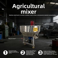 Nouvelle machine à mélanger automatique électrique en acier inoxydable à base plate, double usage pour aliments secs et humides, mélangeur d'appâts en poudre et granulés à fond plat