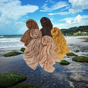 Premium Boma gasa Hijab transpirable todas las estaciones pañuelo para mujer en estilo de Oriente Medio Popular uso diario - Product Image 2