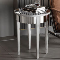Table d'appoint miroir brillante Table d'appoint pour canapé Table de chevet Meuble d'angle pour couloir