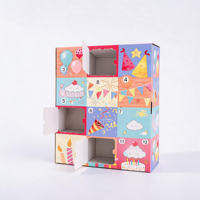 Calendrier de l'Avent de Noël personnalisé 12 jours, boîte mystère en papier, emballage cadeau compte à rebours, décoration de Noël, carton de rangement, vente en gros
