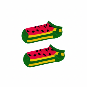 Watermelon Slice Floral and Animal Embroidered Ankle <b>Socks</b> Breathable Nylon with Custom Logo One Size Daily Use - Product Image 2