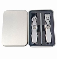 Kit Premium de 2 Piezas para Cortar Uñas, Cortaúñas de Boca Ancha con Lima de Uñas, Set de Manicura de Acero Inoxidable en Caja de Regalo