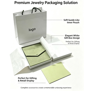 Boîte d'emballage de bijoux haut de gamme en gros, kit complet de boîte cadeau avec intérieur en tissu pour le rangement et la présentation de bijoux - Product Image 1