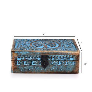 Caja de almacenamiento de madera celestial, organizador de baratijas hecho a mano con diseño de árbol de la vida para Tarot y suministros de brujería - Product Image 6
