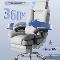 Chaise ergonomique moderne pour bureau à domicile avec hauteur réglable et inclinable Chaise de loisirs et de jeu confortable en PU pour une longue séance