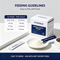 Poudre anti-boules de poils pour chats, marque privée OEM, friandises et compléments pour chats, soins de santé pour animaux, à base de Psyllium Husk, pour la digestion, fabrication usine
