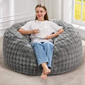 Modern Foldable Indoor Supportive Large Rabbit Fur Oversized <strong>Jumbo</strong> Xl <strong>Bean</strong> <strong>Bag</strong> Soft Lazy Sofa Chair Fuzzy Xxl Pattern Custom - Product Image 1