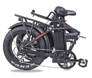 Vélo à neige électrique pour enfants, pneus larges de <span class=keywords><strong>20</strong></span> <span class=keywords><strong>pouces</strong></span>, pliable, suspension, batterie au lithium sans balais, cadre en alliage d'aluminium, 7 vitesses, 60 km - Product Image 2