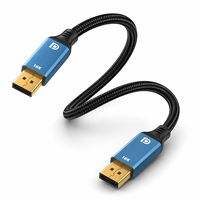 Câble DP 2.1 80 Gbps 16K 60 Hz avec gaine en nylon tressé plaqué or pour moniteur