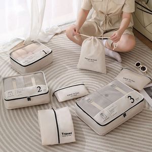 Fashion Seven-Piece Packing Cubes Travel <b>Storage</b> Bag Set Waterproof Zipper Closure for <b>Suitcase</b> Classification Clothes/Shoes - Product Image 4