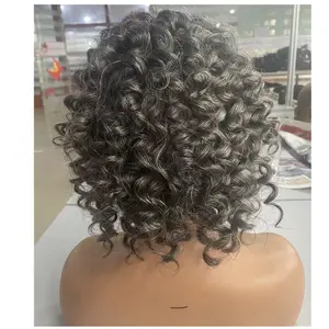 Ombre T1B/gri vurgulamak derin dalga peruk insan saçı dantel ön manikür hizalanmış yüksek çözünürlüklü dantel Frontal peruk siyah kadın