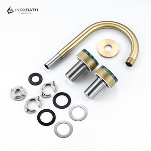 Hiện Đại Đôi Xử Lý Bồn Rửa Vòi 3-Lỗ Giấu <span class=keywords><strong>Tap</strong></span> Thép Không Gỉ Van Lõi 304 Lưu Vực Vòi Nước Nóng Lạnh Máy Trộn Nước - Product Image 2