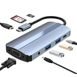 8 ב 1 USBC רכזת 4K USB C כדי HDMI 100W פ"ד SD/TF כרטיס קורא USB C Dock עבור MacBook Pro/אוויר Thunderbolt 3 מחברת מתאם רכזת
