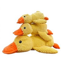 Jouet pour chien en peluche canard jaune rechargeable et écologique, jouet couineur résistant aux morsures pour le nettoyage des dents et soulager l'ennui