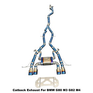 Système d'échappement Catback à longueur égale Vortex Valvetronic pour BMW M3 G80 M4 G82 S58 3.0T, kit de tuning racing bleu titane - Product Image 1