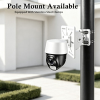 Support de caméra CCTV en alliage d'aluminium, Kit de montage mural sur poteau avec plaque adaptatrice, anneaux en acier inoxydable pour caméra Bullet