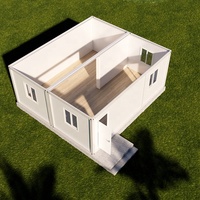Maison conteneur préfabriquée blanche à plancher plat, économique et portable, 2+1, grande surface habitable, en kit, moderne et durable, pour école