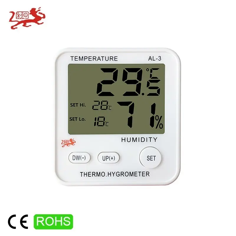 Menyesuaikan Suhu Alarm Digital LCD Hygrometer Termometer Dalam Ruangan Multi Fungsi
