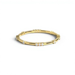 18K Gold Plated Round Diamond <b>Ring</b> Cluster Eternity <b>Ring</b> Band Minimalist Stackable <b>Ring</b> Fine Jewelry Gift for Women - Product Image 1