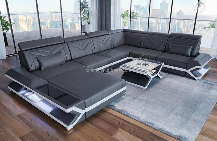 Modern Nordic Living Room Leather Sofa Stylish Functional