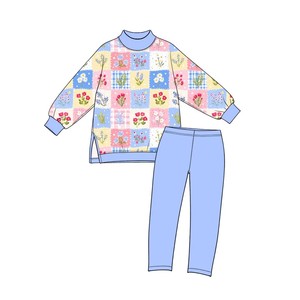 Conjunto de 2 Piezas para Niñas Pequeñas, Sudadera de Manga Larga con Estampado y Leggings Lisos, Ropa Casual de Boutique - Product Image 2