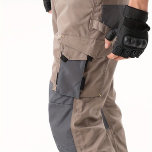 Pantalones DE SEGURIDAD duraderos OEM personalizados para hombre con protección contra las rodillas, pantalones de trabajo multibolsillos ajustados con estilo - Product Image 5