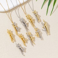 Romantische Liefhebbers Knuffelhanger 18k verguld roestvrij staal Nieuwe koperen ketting voor hem haar Stijlvolle Valentijnsdag sieraden