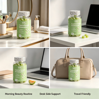 Gummies de collagène et de glutathion au melon, marque privée OEM ODM OBM, emballage personnalisé pour une peau éclatante et une beauté mondiale.