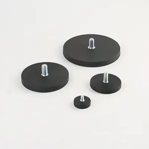 Super strong round car roof rubber coated magnets for car,Dia 43mm 9.5kg pull force rubber coated covered pot magnet