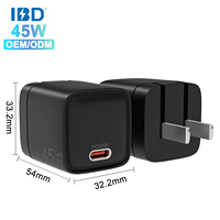 Chargeur mural USB-C PD compact et rapide 45W GaN II PPS pour Macbook, ordinateur portable, tablette, écouteurs, design pliable