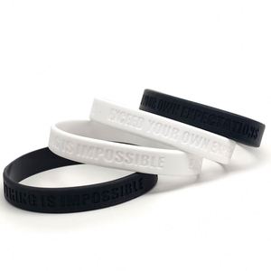 ผู้ผลิตนำเสนอการปรับแต่งสายรัดข้อมือซิลิโคนสร้างแรงบันดาลใจในราคาที่เข้าถึงได้ พร้อมสายรัดข้อมือยางคุณภาพสูงแบบนูนลาย - Product Image 2