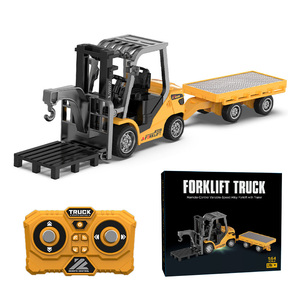 YF 1:64 Échelle Miniature de Chariot Élévateur à Fourche en Alliage Jouets pour Enfants Cadeaux Jouets 2.4Ghz <span class=keywords><strong>Mini</strong></span> Chariot Élévateur à Fourche Électrique Télécommandé avec Remorque - Product Image 1
