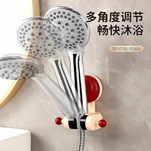 Soporte portátil para cabezal de ducha con ventosas, diseño contemporáneo de plástico redondo para colgar en el baño - Product Image 4