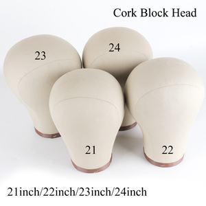 Leeons 24 23 22 21 Inch Cork Canvas Block <strong>Head</strong> Mannequin <strong>Head</strong> Display <strong>Styling</strong> Wig <strong>Head</strong> With Mount Hole - Product Image 2