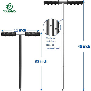 Garden Tool Insulated T-shaped Handle <strong>Soil</strong> Sampler <strong>Soil</strong> Probe Rod Solid Steel <strong>Structure</strong> <strong>Soil</strong> Sampling - Product Image 5