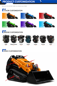 Kubota 25Hp Engine Powered V1000 V2000 Mini <strong>Skid</strong> Diesel Loader with <strong>Skid</strong> <strong>Steer</strong> Loader Attachment - Product Image 2