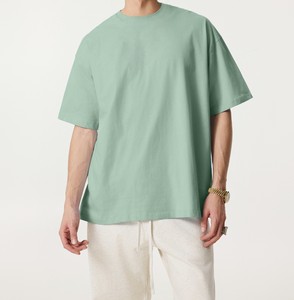 Tùy chỉnh Áo Thun Dày cổ áo 235gsm 305gsm Heavyweight cắt TEE quá khổ in kỹ thuật số 100 cotton Boxy t Áo Sơ Mi Nam - Product Image 6