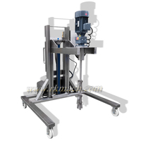 Mélangeur pliable électrique 4HP 3kw avec support de levage hydraulique pour fourre-tout IBC de 1000 litres