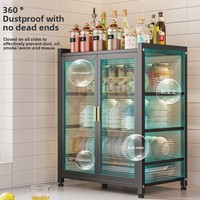 Étagère de rangement multifonctionnelle pour la cuisine, support à vaisselle multi-niveaux anti-poussière