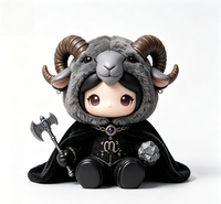 Figurine OEM personnalisée Capricorne style sombre en PVC et ABS avec peluche douce et moelleuse, jouet d'art de collection en boîte mystère sur le thème des constellations