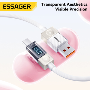 Essager ES-X76 LED kỹ thuật số 1m 2m 7A PD 100W Điện thoại di động USB sạc cáp sạc đầy đủ USB A để USB C cáp với hộp - Product Image 4