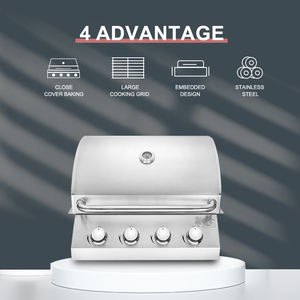 Parrilla <span class=keywords><strong>de</strong></span> <span class=keywords><strong>Gas</strong></span> Modular Integrada <span class=keywords><strong>de</strong></span> Acero Inoxidable <span class=keywords><strong>de</strong></span> Lujo Moderna a Precio Económico con 4 Quemadores y Seguridad contra Llamas - Product Image 5