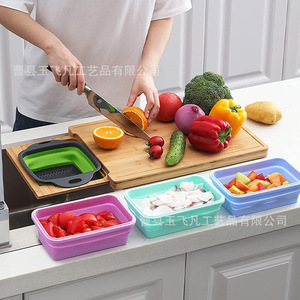 <b>Wooden</b> Pull Out Cutting Board 43x30cm With Containers Bamboo Chopping <b>Block</b> Kitchen Multi Purpose Tray - Product Image 3