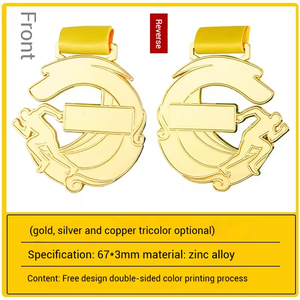 Médailles en alliage de zinc de médaille de sport de natation personnalisées par honneur de cristal avec le ruban - Product Image 6