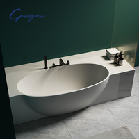 Baignoire en résine Cpingao, best-seller, baignoire autoportante en pierre artificielle pour adultes, baignoire en surface solide pure
