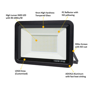 Projecteur LED extérieur étanche IP66 à économie d'énergie homologué CE 30W 50W 100W 150W 200W 300W - Product Image 2